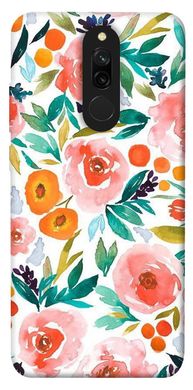Чехол для Xiaomi Redmi 8 PandaPrint Акварельные цветы 2 цветы