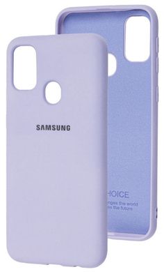 Чехол для Samsung Galaxy M21 / M30s Silicone Full светло-фиолетовый с закрытым низом и микрофиброй