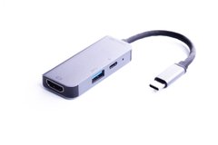 Переходник для Macbook ZAMAX 3 в 1 Type-C to HDMI + USB 3.0 + PD Multifunction Adapter, Grey