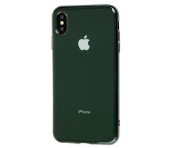 Чохол для iPhone Xs Max Silicone case (TPU) темно-зелений глянцевий
