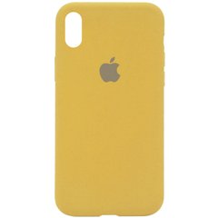 Чехол для Apple iPhone XR (6.1"") Silicone Case Full с микрофиброй и закрытым низом Золотой / Gold