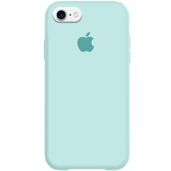 Чохол silicone case for iPhone 7/8 з мікрофіброю і закритим низом Бірюзовий / Turquoise