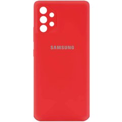 Чехол для Samsung Galaxy A72 4G / A72 5G Silicone Full camera закрытый низ + защита камеры Красный / Red