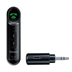 Аудиоадаптер для автомобиля BASEUS Bluetooth Qiyin AUX \ Черный