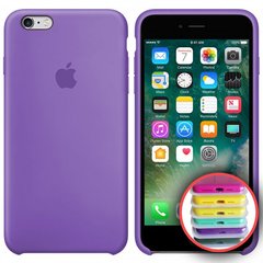 Чохол silicone case for iPhone 6 / 6s з мікрофіброю і закритим низом lilac / Світло - фіолетовий