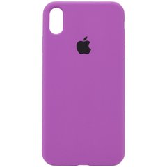 Чохол silicone case for iPhone X / XS з мікрофіброю і закритим низом Grape