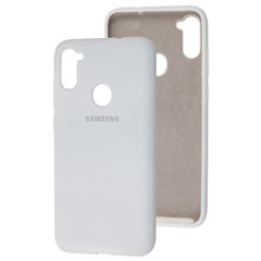 Чехол для Samsung Galaxy A11 / M11 Silicone Full белый c закрытым низом и микрофиброю