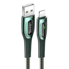 Дата кабель USAMS US-SJ469 Raydan Series USB to Lightning Smart Power-off Cable (1.2m) Темно-зелений