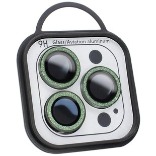 Защитное стекло Metal Sparkles на камеру (в упак.) для Apple iPhone 12 Pro Max Салатовый / Green