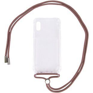 Чехол TPU Crossbody Transparent для Apple iPhone XR (6.1"") Бледно-коричневый