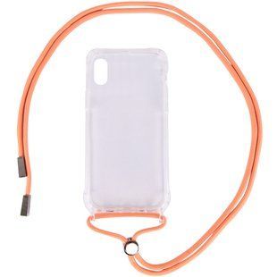 Чехол TPU Crossbody Transparent для Apple iPhone X / XS (5.8"") Персиковый