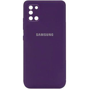 Чехол для Samsung Galaxy A31 Silicone Full camera закрытый низ + защита камеры Фиолетовый / Purple