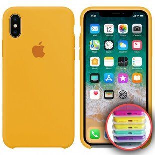 Чохол silicone case for iPhone XR з мікрофіброю і закритим низом Yellow