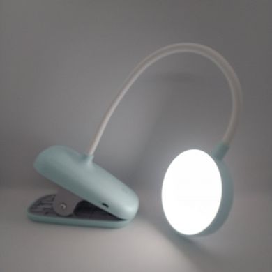 Настільна світлодіодна лампа Table Lamp 7300 акумуляторна на прищіпки Блакитна