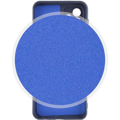 Чехол для Samsung Galaxy S22 Silicone Full camera закрытый низ + защита камеры Синий / Midnight blue