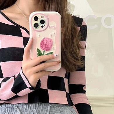Чехол для iPhone 14 Pro Max Tulips Plush Case Pink