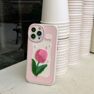 Чехол для iPhone 14 Pro Max Tulips Plush Case Pink