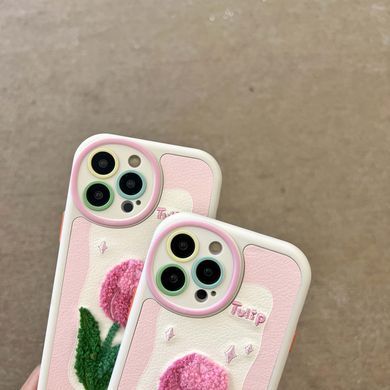 Чехол для iPhone 14 Pro Max Tulips Plush Case Pink