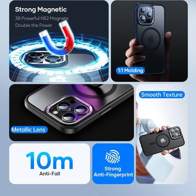 Чехол для iPhone 16 Pro Max Rock Premium Metal Lens Shield with magnetic Black