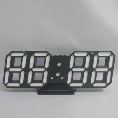 Електронні настільні LED годинник з будильником і термометром Caixing CX-2218 чорні (біле підсвічування)