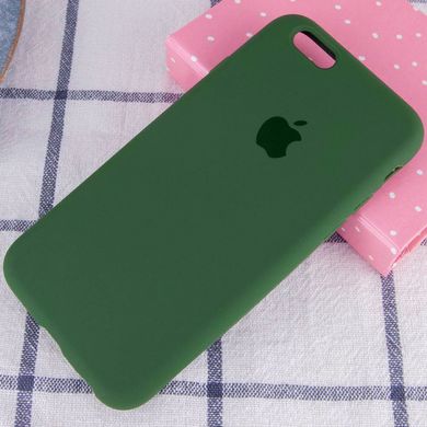 Чохол silicone case for iPhone 6 / 6s з мікрофіброю і закритим низом (Зелений / Army green)