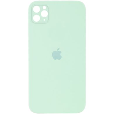 Чехол для Apple iPhone 11 Pro Silicone Full camera / закрытый низ + защита камеры (Бирюзовый / Light Turquoise)