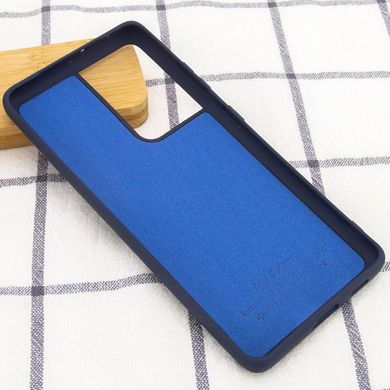 Чехол Silicone Cover Full without Logo (A) для Samsung Galaxy S21 Ultra (Синий / Midnight blue)