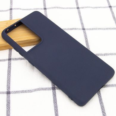 Чехол Silicone Cover Full without Logo (A) для Samsung Galaxy S21 Ultra (Синий / Midnight blue)