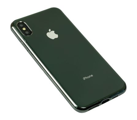 Чехол для iPhone Xs Max Silicone case (TPU) темно-зеленый глянцевый