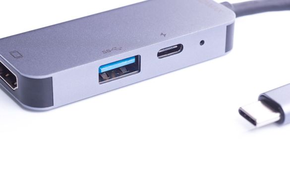 Перехідник для Macbook ZAMAX 3 в 1 Type-C to HDMI + USB 3.0 + PD Multifunction Adapter, Grey