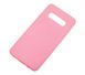 Чехол для Samsung Galaxy S10 Plus (G975) Silicone Full светло-розовый c закрытым низом и микрофиброю