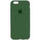 Чехол silicone case for iPhone 6/6s с микрофиброй и закрытым низом (Зеленый / Army green)