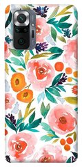Чехол для Xiaomi Redmi Note 10 Pro Акварельные цветы 2 цветы