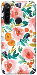 Чехол для Xiaomi Redmi Note 8 PandaPrint Акварельные цветы 2 цветы