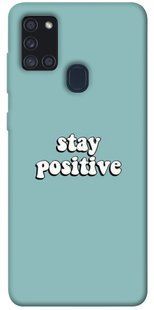 Чехол для Samsung Galaxy A21s PandaPrint Stay positive надписи