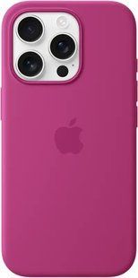 Чехол Silicone case Original 1:1 (AAA) with Magsafe для Apple iPhone 16 Pro (Розовый/ Fuchsia )