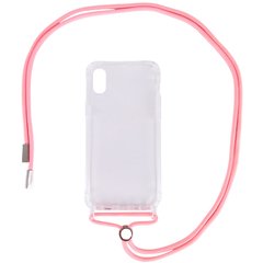 Чехол TPU Crossbody Transparent для Apple iPhone X / XS (5.8"") Розовый