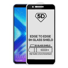 5D стекло для LG K10 2018 Black Черное - Полный клей / Full Glue, Черный