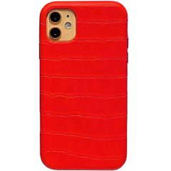 Кожаный чехол Croco Leather для Apple iPhone 11 (6.1"") Red