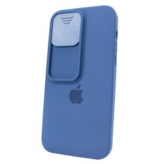 Чехол для iPhone 14 Pro Silicone with Logo hide camera + шторка на камеру Cobalt Blue