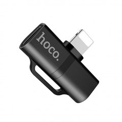 Audio Digital Converter HOCO LS20 Apple Dual Lightning Audio 2A Black, Black