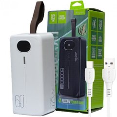 Power Bank Bavin 60000 mah быстрая зарядка Type-c + кабель USB to Type-C 2.4A QC 3.0 White