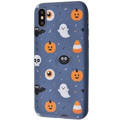 TPU чохол WAVE Fancy для Apple iPhone X / XS (5.8 ") (Ghosts and pumpkins / Dark blue)
