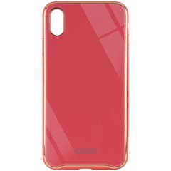 TPU + Glass чохол Venezia для Apple iPhone XS Max (6.5") (Червоний / Camellia)