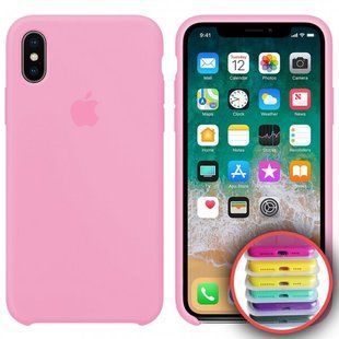 Чохол silicone case for iPhone XR з мікрофіброю і закритим низом Light Pink