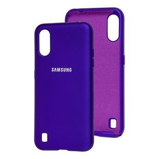 Чохол для Samsung Galaxy A01 (A015) Silicone Full ультра фіолетове з закритим низом і мікрофіброю