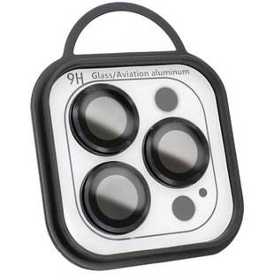 Защитное стекло Metal Classic на камеру (в упак.) для Apple iPhone 12 / 12 mini / 11 Черный / Black