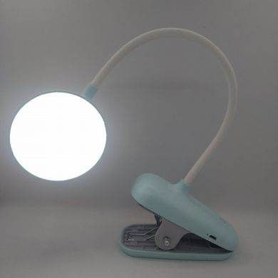 Настільна світлодіодна лампа Table Lamp 7304 акумуляторна на прищіпки Блакитна