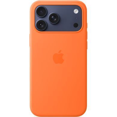 Чохол Silicone case Original 1:1 (AAA) with Magsafe для Apple iPhone 17 Pro Max (Помаранчевий / Orange)