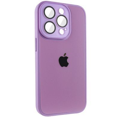 Чехол для iPhone 13 Pro Стеклянный матовый + стекло на камеру с микрофиброй TPU+Glass Sapphire Midnight Lilac